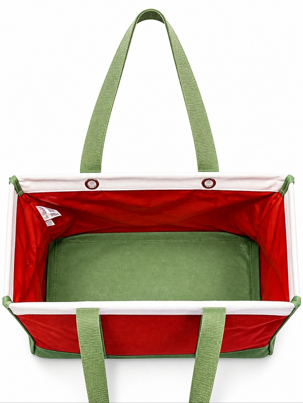 Thirty One Red and Green Large Utility Canvas Tote Bag - Picture 2 of 2